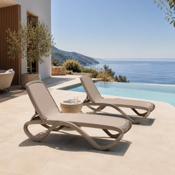 Picture of Sunlounger, omega,polypropylene, tortora-tortora,194.5x69 cm