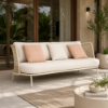 Picture of Sofa 3 seater, lima, aluminium, white, cushion white, natural rope, 210x89x75cm
