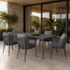 Picture of Chair with armrest, amaya alu, antracite+cushion taupe,  55x65x80cm