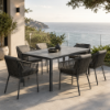 Picture of Dining table, pranzo,extendable, metal structure + hpl base, anthracite, 160/210 x 90 cm
