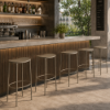 Picture of Bar stool, trick, steel, dove grey, 35x45x75cm