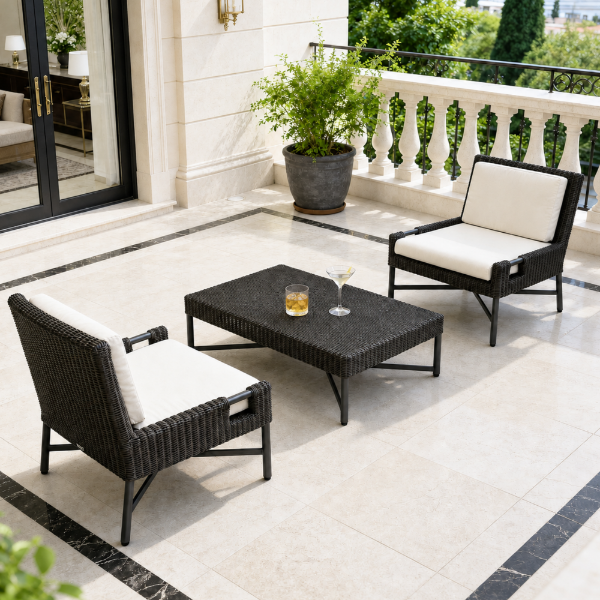 Picture of Slipper chair, elisir, aluminium bronze, rattan bronze carbon, 2 cushions champagne (b&s), 74x78x75cm