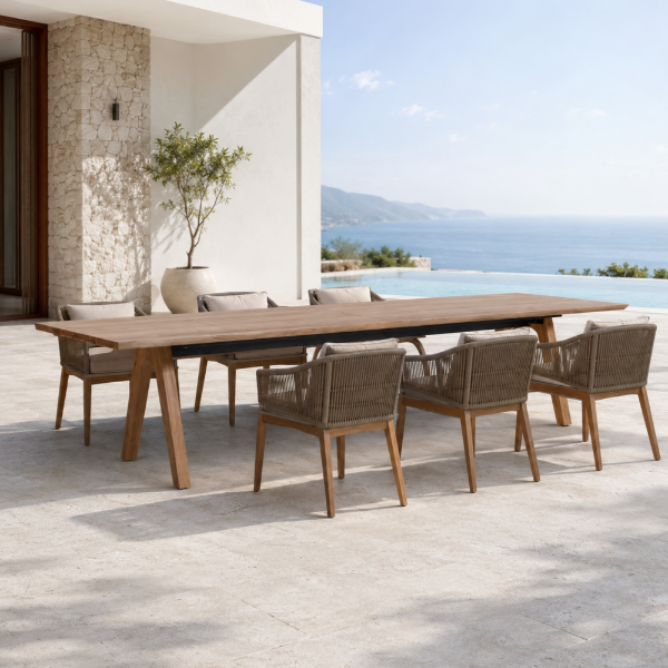 Picture of Dining table, kate, teak natural, 100x340x70cm