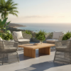 Picture of Chair, iconic, aluminium grey, rattan pearl, 76x72x76cm 
