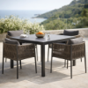 Picture of Chair with armrest, emmy, aluminium anthracite, rattan lava mix, 63x61x73cm