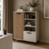 Picture of Bookcase, bravo teen, wood, cashmere/ strippedwood, 110x132x35cm