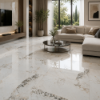 Picture of Floor tile pandora white, marble effect, glossy, 60x60cm