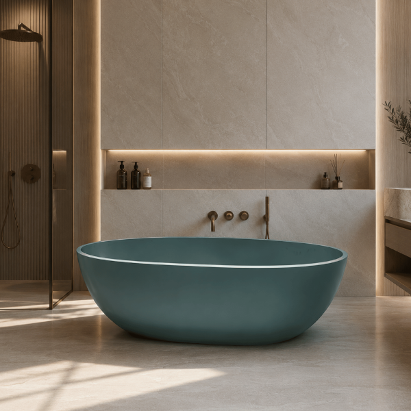 Picture of Picasso bathtub, solid, freestanding, kelp pine green, 170x78x56cm