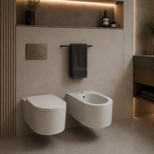 Picture of Otis bidet, ceramic, wall hung, pomice matte, 38.5x56cm