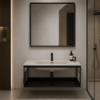 Picture of Pura rectangular basin, ceramic, built-in/wall hung, light beige matte, 82x46cm