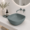 Picture of Nubes rectangular basin, ceramic, freestanding, agave, matte, 40x35cm