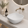 Picture of Nubes rectangular basin, ceramic, freestanding, white, matte, 40x35cm