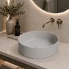 Picture of Kube x round basin, ceramic, countertop, light grey, matte, 45 cm