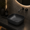 Picture of Nubes rectangular basin, ceramic, freestanding, anthracite, matte, 40x35cm