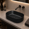 Picture of Kube x oval basin, ceramic, freestanding, anthracite, matte, 60x37cm