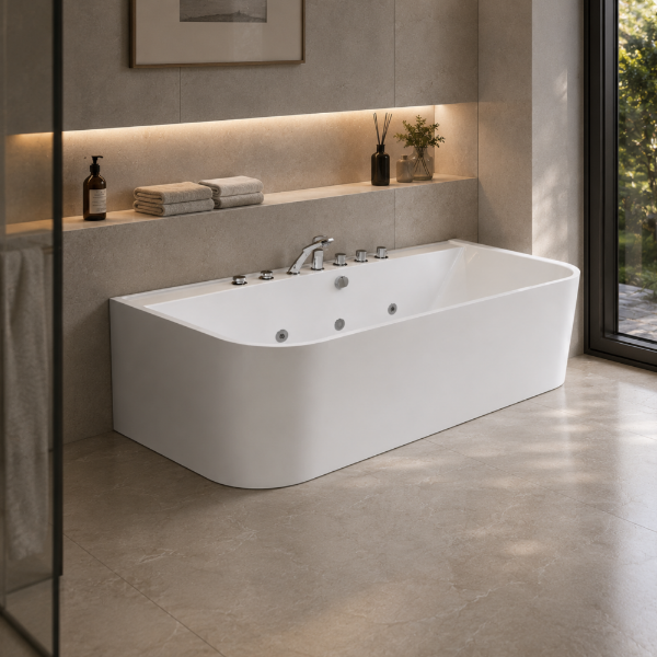 Picture of Emma bathtub hydromassage, acrylic, freestanding, white, 170x75x60cm