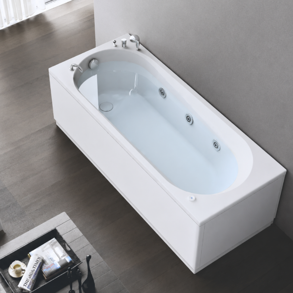 Picture of Nova whirpool bathtub sx, acrylic, back to wall, white, glossy, 170x70 cm
