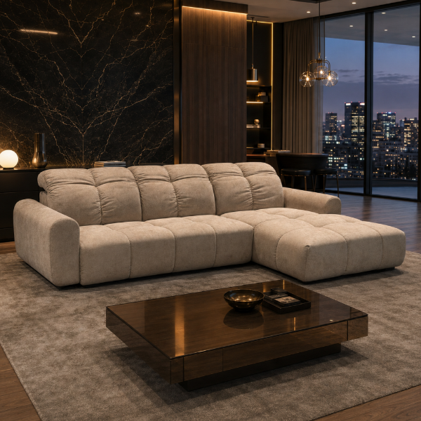Picture of Sofa corner, bullet, right arm, tarim (grey),  294X195cm