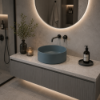 Picture of Kube x round basin, ceramic, countertop, agave, matte, 45cm