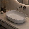 Picture of Pura oval basin, ceramic, freestanding, light brown, matte, 60x37 cm