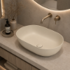 Picture of Pura oval basin, ceramic, freestanding, light beige, matte, 60x37cm