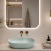 Picture of Pura oval basin, ceramic, freestanding, ice mint, matte, 60x37cm