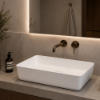 Picture of Nubes rectangular basin, ceramic, freestanding, white, matte, 60x38cm