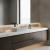 Picture of Nubes rectangular basin, ceramic, freestanding, light grey, matte, 60x38cm