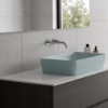 Picture of Nubes rectangular basin, ceramic, freestanding, ice mint, matte, 50x38 cm
