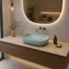 Picture of Nubes rectangular basin, ceramic, freestanding, ice mint matte, 60x38 cm