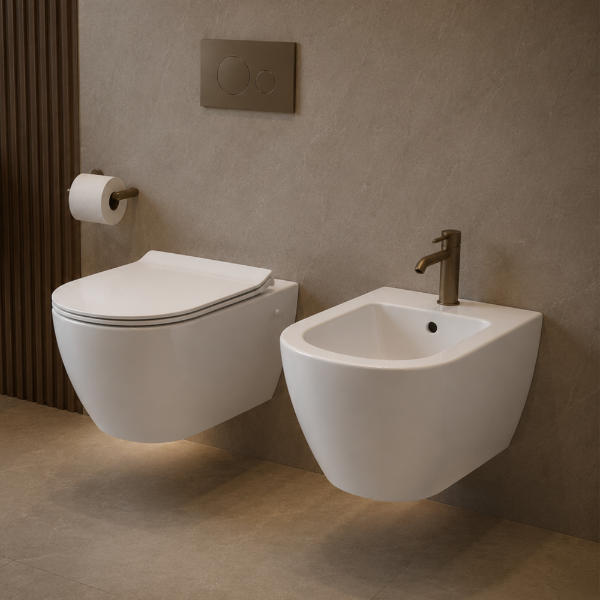 Picture of Pura bidet, ceramic, wall hung, white, matte, 55x36 cm