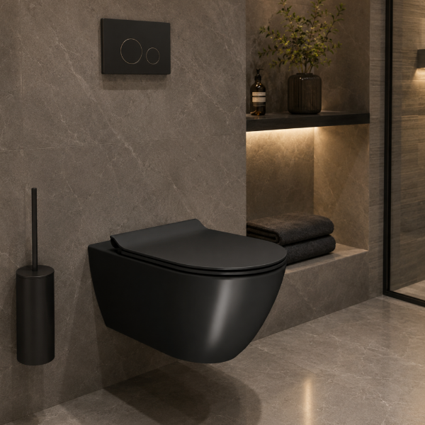 Picture of Pura wc, ceramic, wall hung, anthracite, matte, 55x36 cm