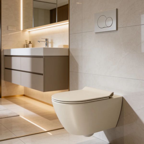 Picture of Pura wc, ceramic, wall hung, light beige, matte, 55x36 cm