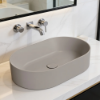 Picture of Kube x oval basin, ceramic, freestanding, light brown, matte, 60x37 cm