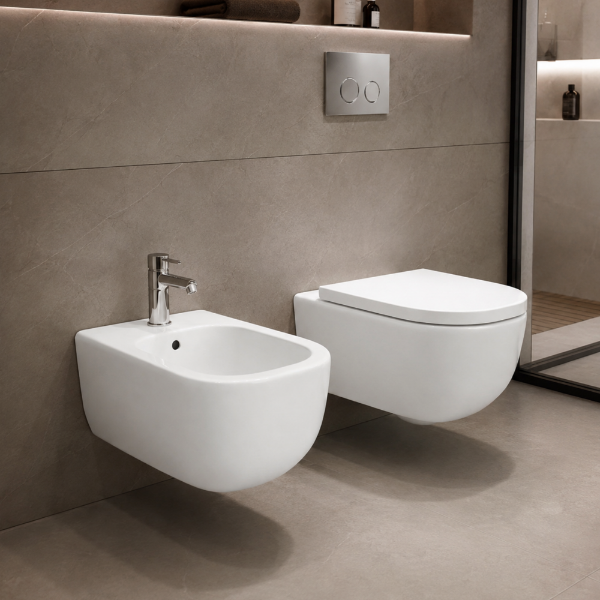 Picture of Era bidet, ceramic, wall hung, talco, matte, 37x53cm