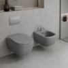 Picture of Era bidet, ceramic, wall hung, concrete, matte, 37x53cm