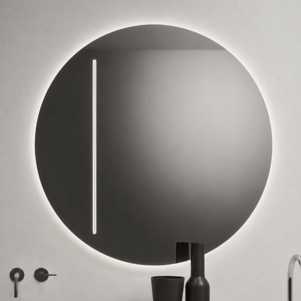 Picture of Bym-9233 round mirror, touch screen with led, silver, 80x80