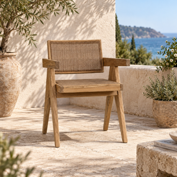 Fotografia e Karrige lounge, tribute, teak natural, kafe, 56x53.5x79cm.
