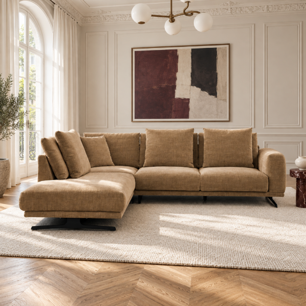 Fotografia e Divan kendor Salerno Set 3, krahu majtas, Golden 24, 296x240x94cm.